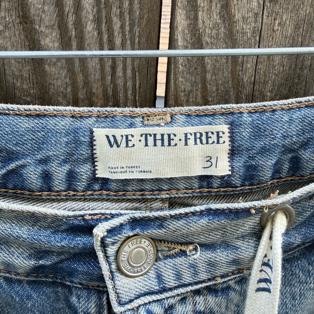 We The Free Relaxed Blue and Tan Jeans - Picture 2 of 9